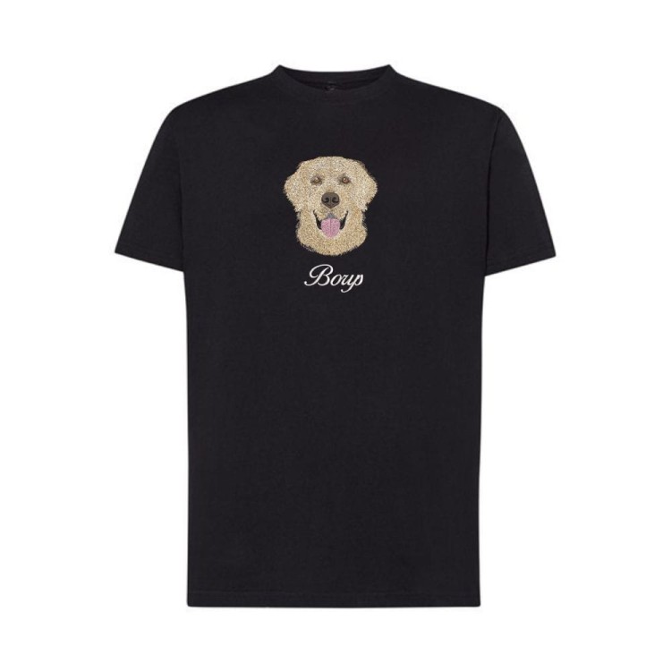 koszulka czarna unisex z haftem labrador-przód +imię