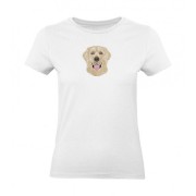 Koszulka damska biała  z haftem głowa LABRADOR - przód