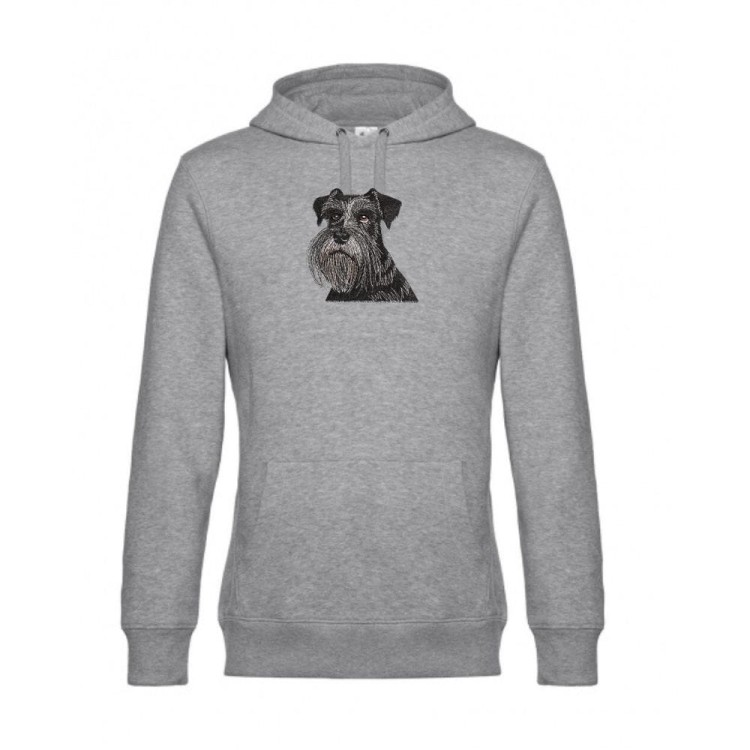 Bluza szara unisex  z haftem sznaucer- przód
