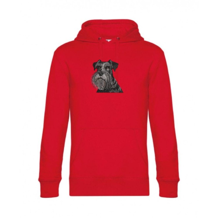 Bluza czerwona unisex z haftem sznaucer- czerwona