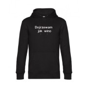 Bluza  czarna unisex z haftem  Dojrzewam jak wino- przód