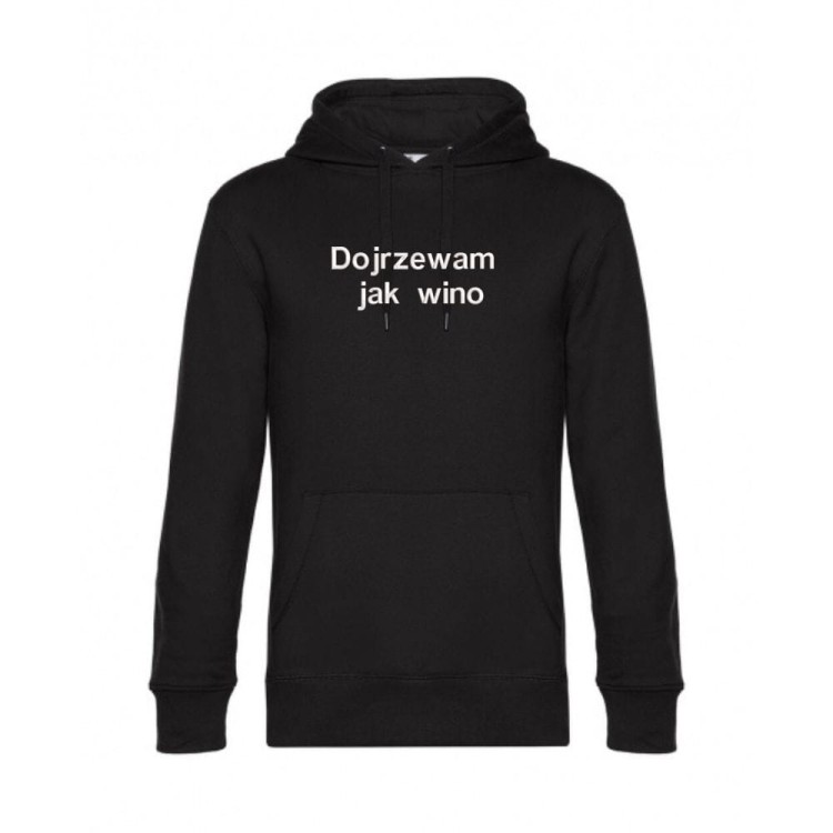 Bluza  czarna unisex z haftem  Dojrzewam jak wino- przód