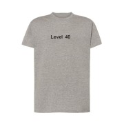 Koszulka szara unisex z haftem Level 40 – przód