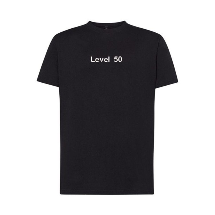 Koszulka czarna z haftem -Level 50 - przód