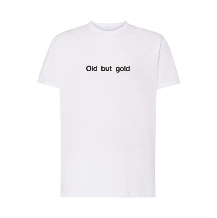 Koszulka biała unisex z haftem - Old but gold- przód