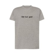 Koszulka szara unisex z haftem - Old but gold- przód