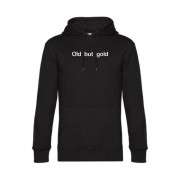 Bluza czarna kangurka unisex z haftem- Old but gold - przód