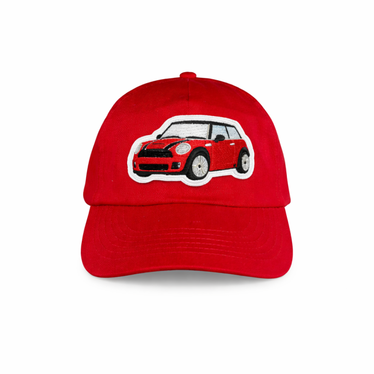 Czapka z daszkiem czerwona z naszywką MINI COOPER.png