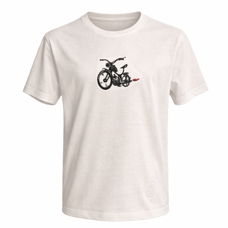 t shirt dziecięcy biały z haftem Romet Komar.png