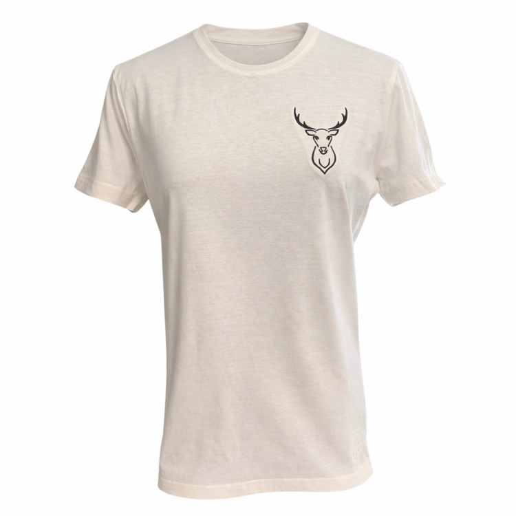 t shirt biały zwykły z czarnym jelonkiem.png