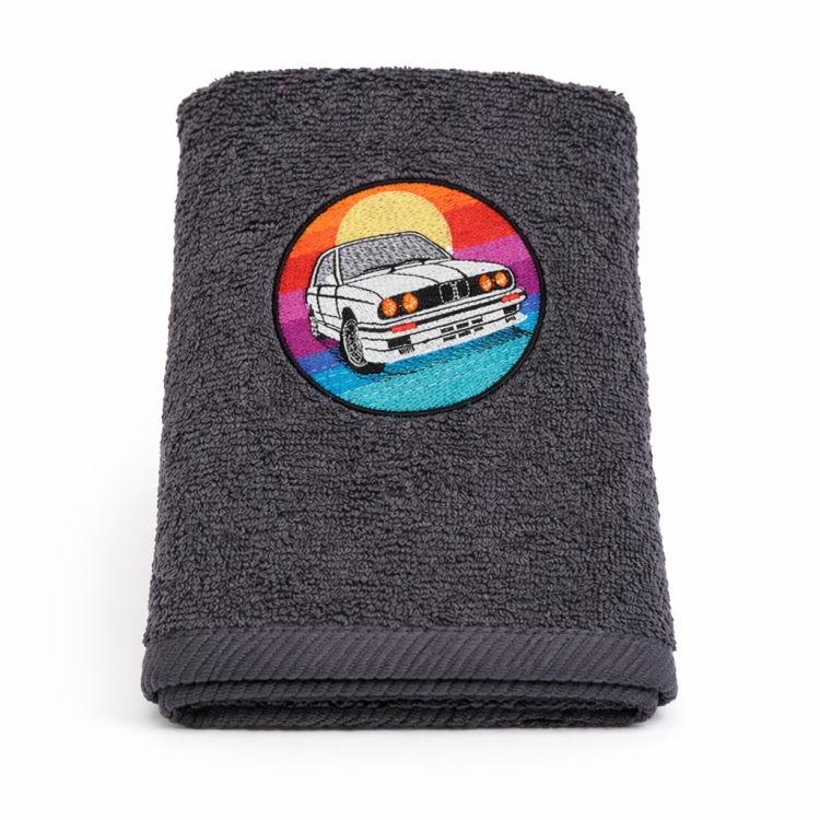 Ręcznik ciemnoszary z haftem BMW E30 M3